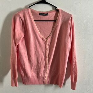Zara Light Pink V-Neck Cardigan